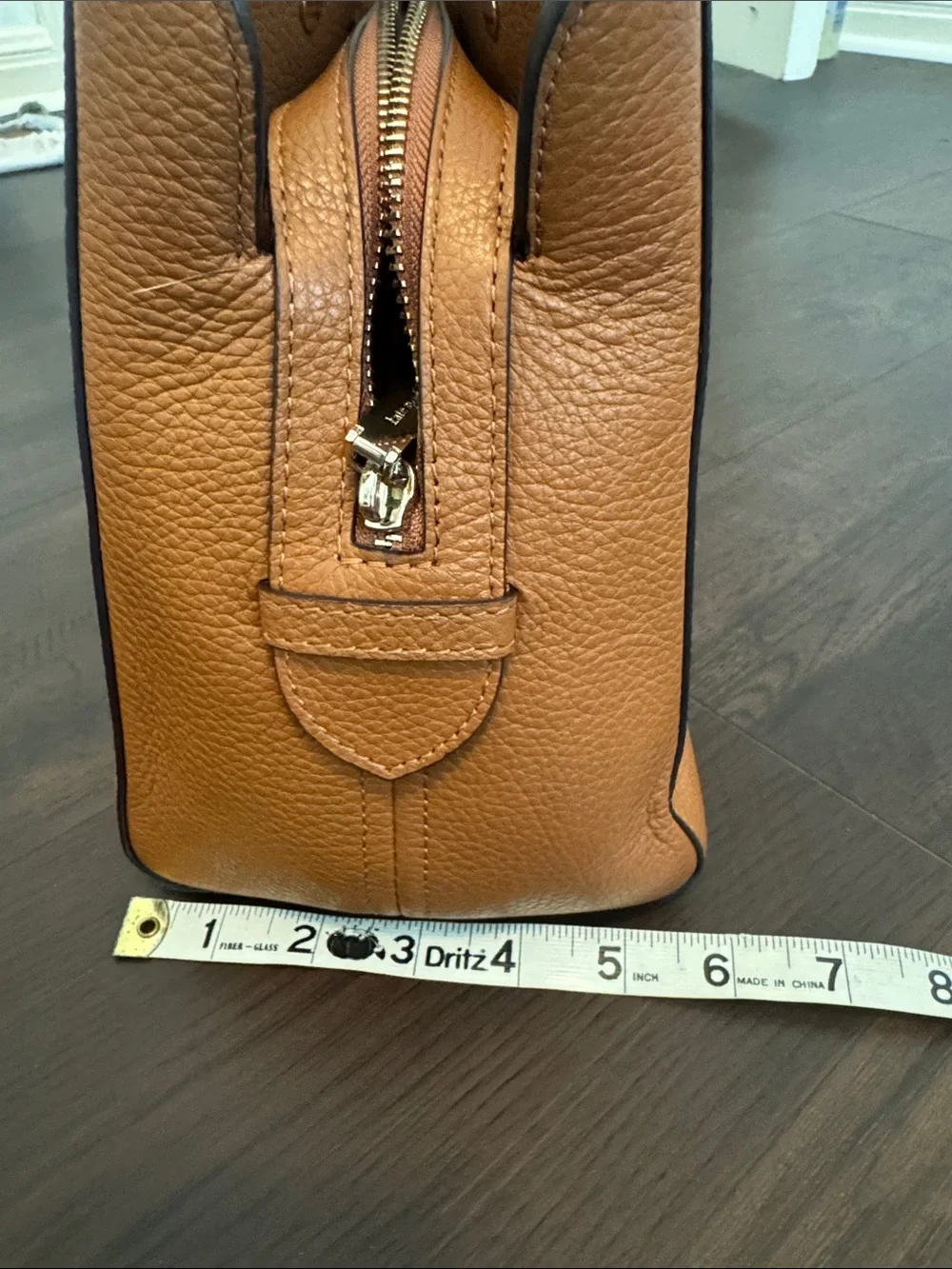 Kate Spade Leila Medium Triple Compartment Pebbled Leather Satchel Warm Ginger
